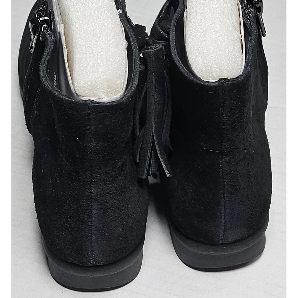 Vaneli‎ Sport Dommie Black Suede Ankle Boots Side Zip Wedge Booties Womens 6.5W
